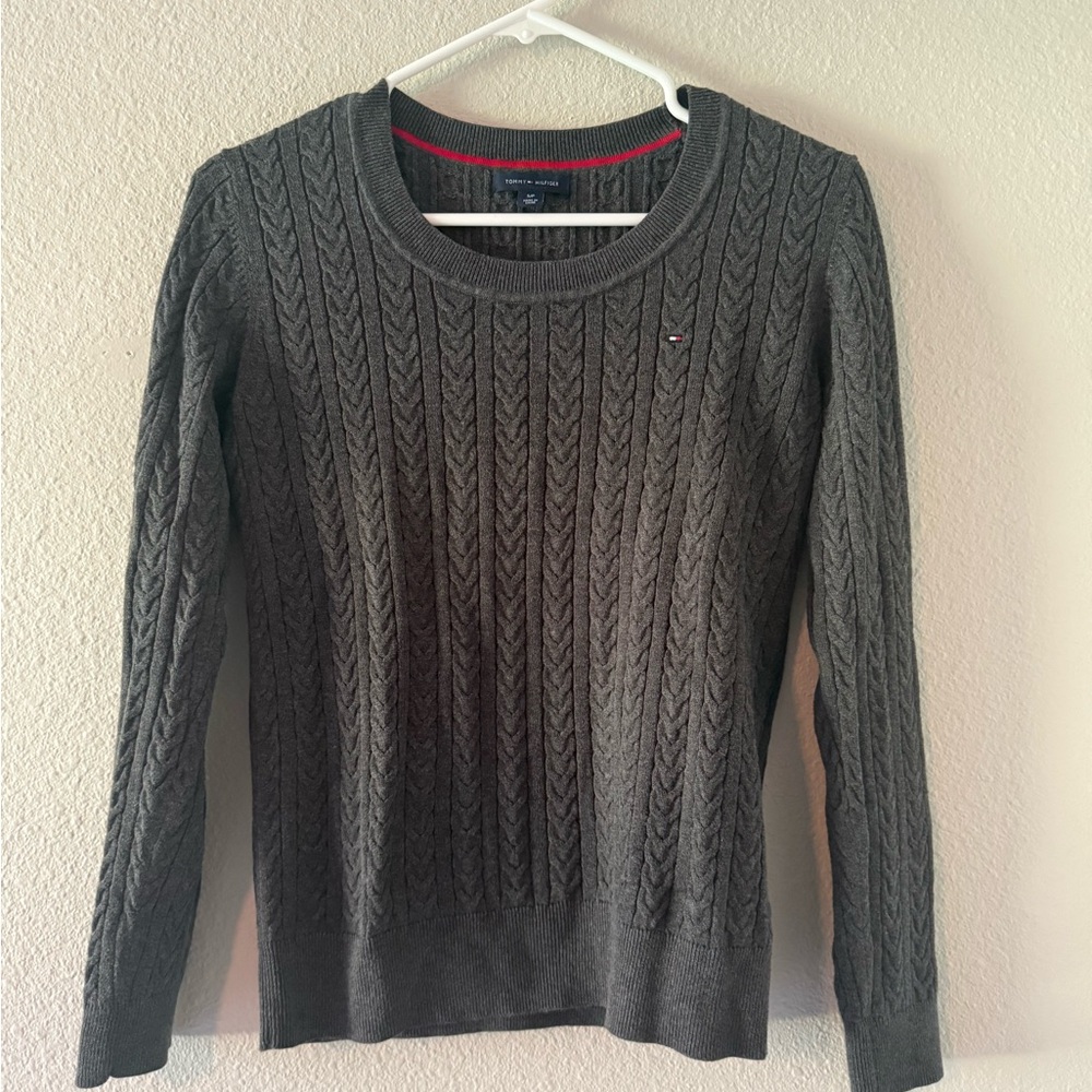 Tommy Hilfiger Charcoal Cable Knit Sweater